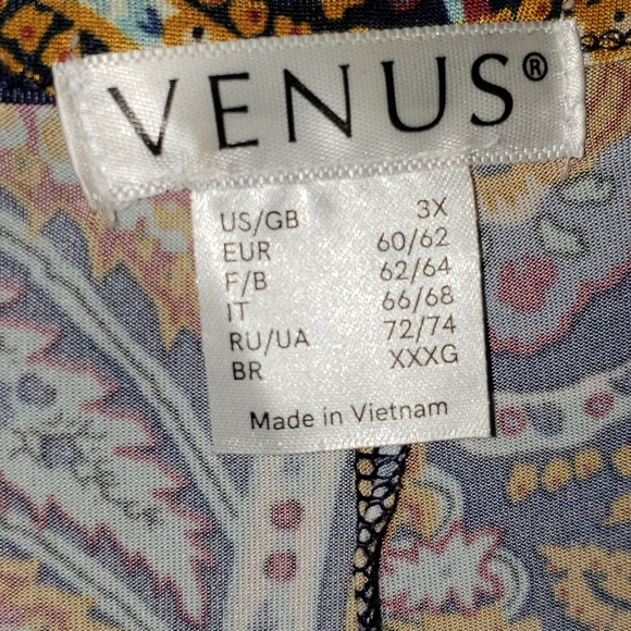 Plus Size 3X Venus Paisely Print cold shoulder blouse top shirt women's - Picture 5 of 6